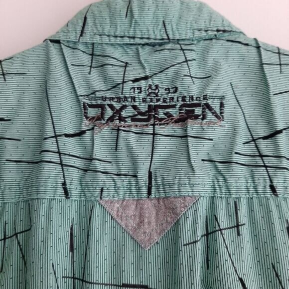OXYGEN Button Down Casual Shirt Abstract Pattern Green Men's Sz M - Picture 9 of 12